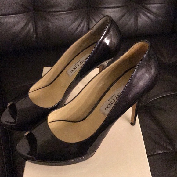 Jimmy Choo Shoes - Jimmy choo deep purple Luna patent heels open toe